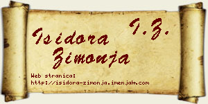 Isidora Zimonja vizit kartica